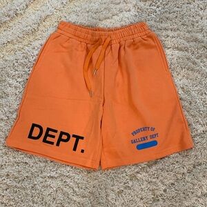 Gallery Dept Orange Shorts DEPT. Logo Mens Size S, M, L